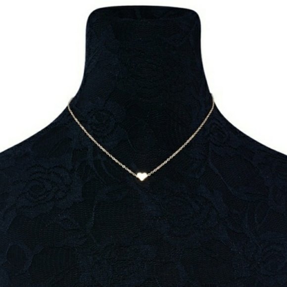Gold Single Heart Necklace - Picture 2 of 2